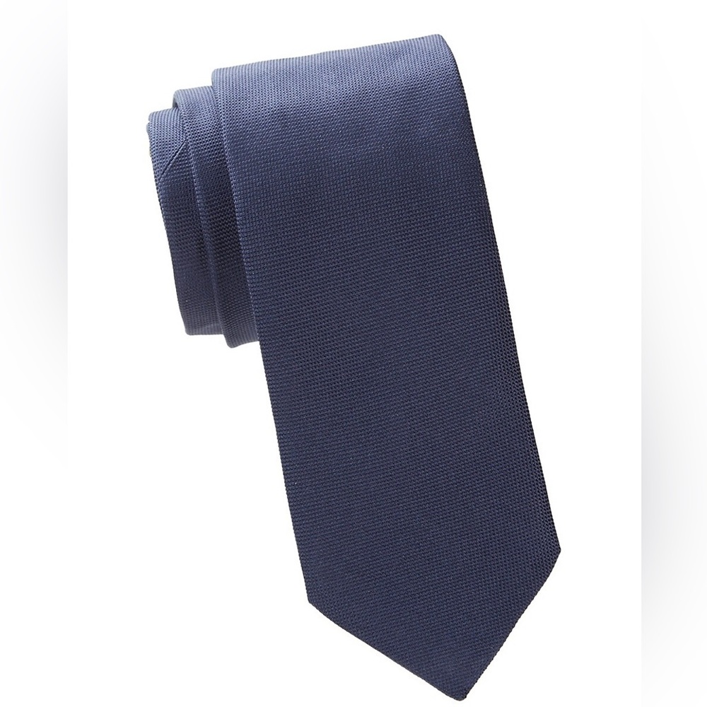 ETON MENS DARK BLUE SILK TIE NWOT